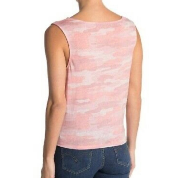 NWT Lucky Brand Women Tie Front Top MSRP $49.50 Pink Camo Médium - Picture 4 of 11